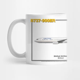 Boeing B737-900ER - United Airlines (Art Print) Mug